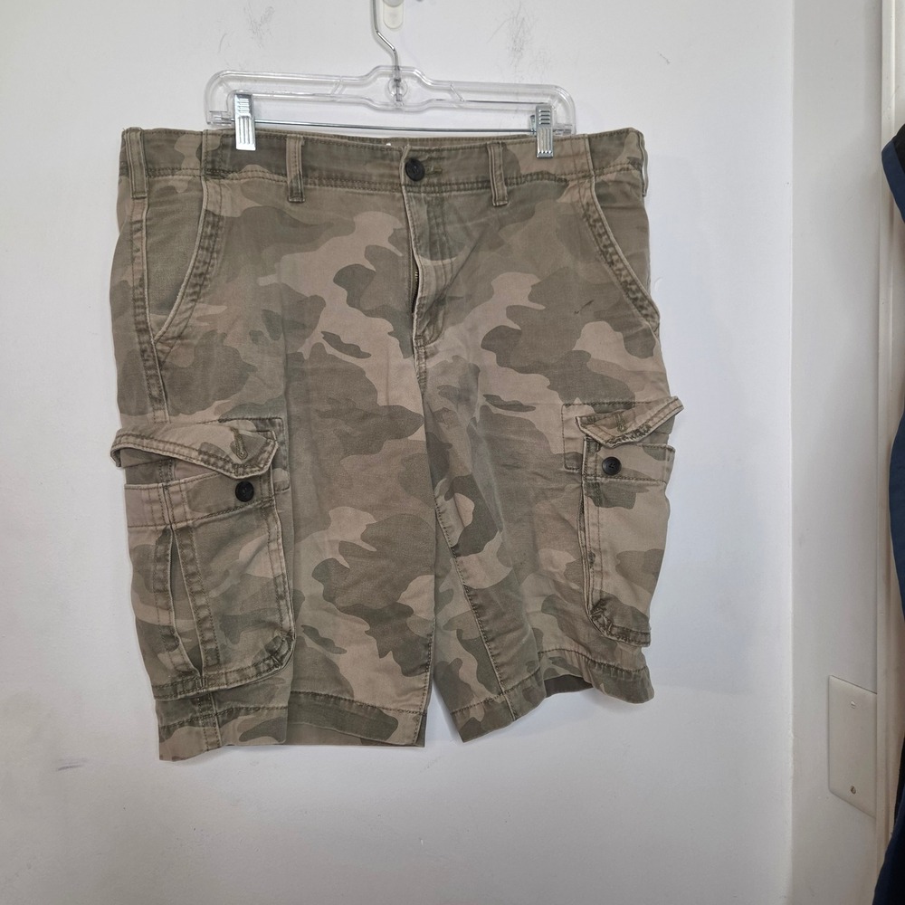 Urban Pipeline Mens Camo Cargo Shorts Size‎ 38 Green Brown Cotton Utility Casual